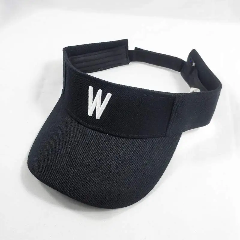 

Men Women's Summer Twill Sun Visor Cap Embroidery Letter Running Hiking Golf Tennis Cap Casual Style Black White Adjustable