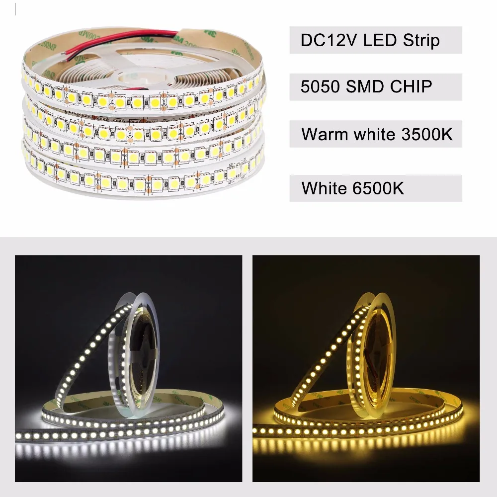 DC12V Светодиодные ленты 5050 5054 4040 SMD 120 светодиодный s/m 5 м/лот супер яркий IP20 Flexibe полосы светодиодный светильник/теплый белый/холодный белый