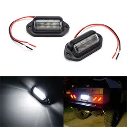 2 Pcs Number Plate Light Tail Lamps 6LEDs Waterproof Truck License Plate Light for Boats Truck Trailer Step Lamp Trailer Lorries 2 Pcs Number Plate Light Tail Lamps 6LEDs Waterproof Truck License Plate Light for Boats Truck Trailer Step Lamp Trailer Lorries