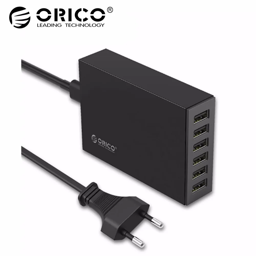 

ORICO USB Charger 6 Ports 5V2.4A Per Port EU or US Plug Desktop Charger Adapter 10A50W Total Output