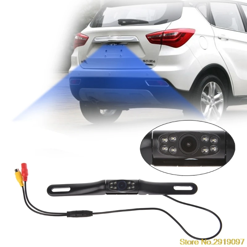 

Newest Arrive Metal IR 8 LED Night Vision Car License Plate Rear View Reverse Backup Camera Drop Ship