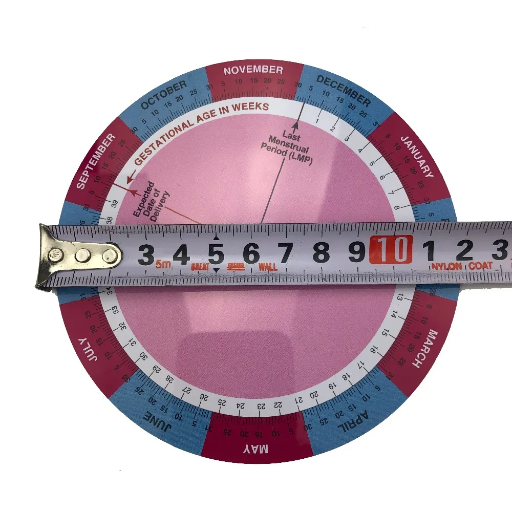 Случайный дизайн ПВХ калькулятор беременности колесо беременность Гониометр Ожидаемая дата рождения калькулятор, 2 шт./лот