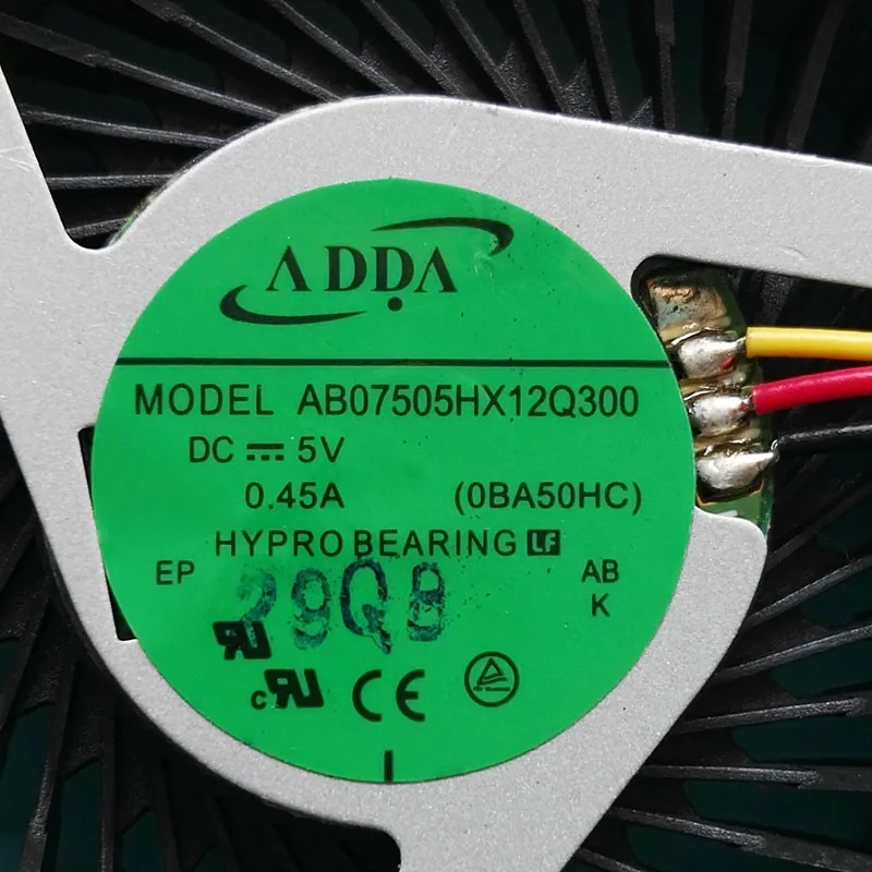 И вентилятор процессора для ADDA AB07505HX12Q300 0BA50HC DC 5 В 0.45A вентилятор для процессора ноутбука кулер