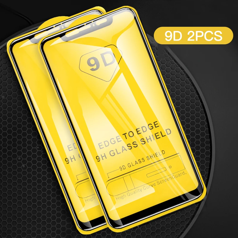 Закаленное стекло 9D с полным покрытием для Xiaomi Redmi Note 7 6 5 Pro 4 4X 2 шт. Защитная пленка