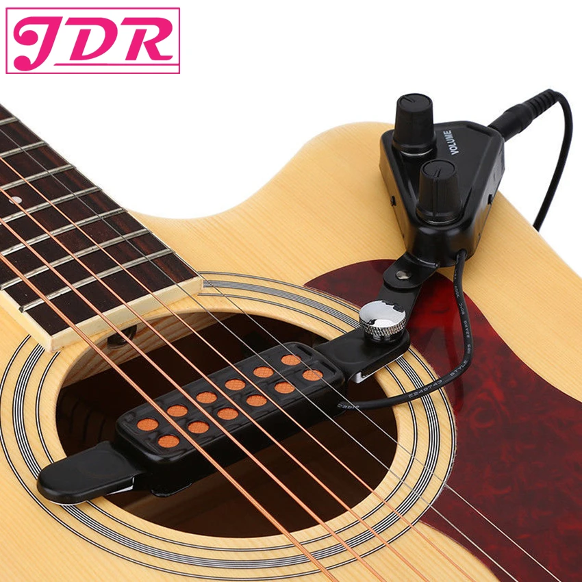 

JDR 12-hole Acoustic Guitar Sound Hole Pickup Magnetic Transducer With Tone Volume Controller 3M Cable Guitarra Accessories