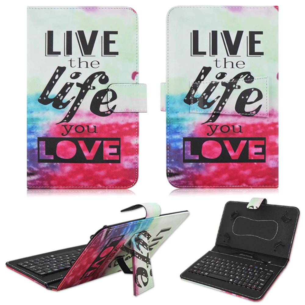 

PU Leather Material Stand Case with Micro USB Interface Keyboard for 9-10 inch Tablet PC
