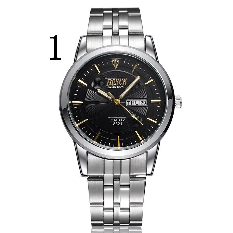 

Men's business quartz watch, built-in calendar waterproof, excellent quality .0