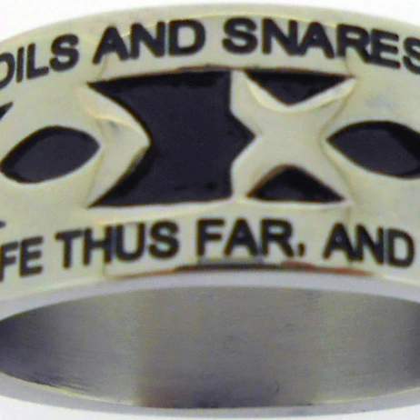 Solid Rock Jewelry 19833X Silver Stainless Steel Amazing Grace Ichthus Style 397 Ring - Size 10 (1)