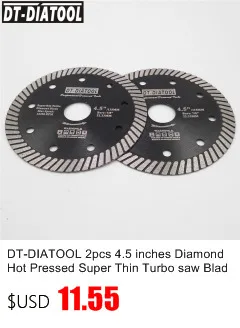 DT-DIATOOL 2 шт 4,5 дюймов Diamond горячего прессования узкий Turbo режущие диски Dia115MM резка диск сегмент с защитой кладки