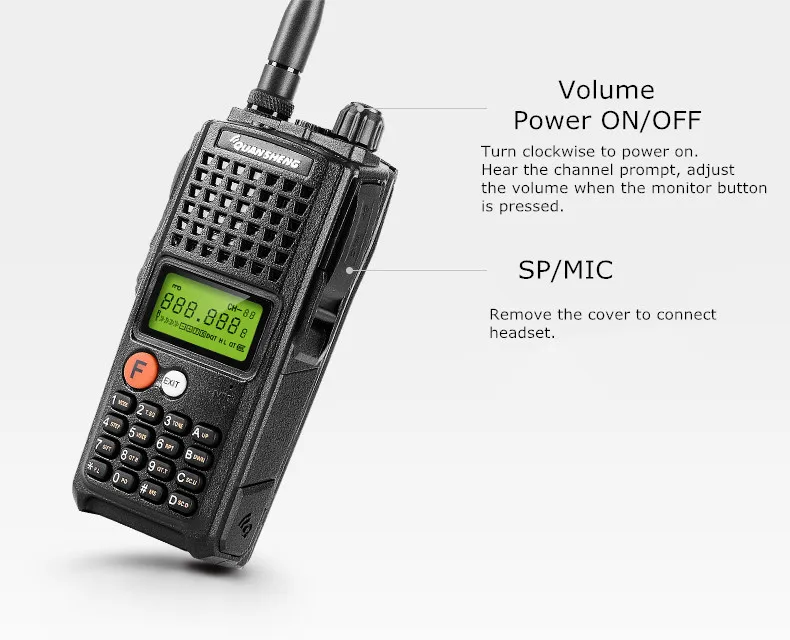 10 Вт QuanSheng TG-K10AT Walkie Talkie 10 км TG K10AT радио comunicador 10 км UHF400-470MHz дополнительный VHF диапазон двухстороннее радио 4000 мАч