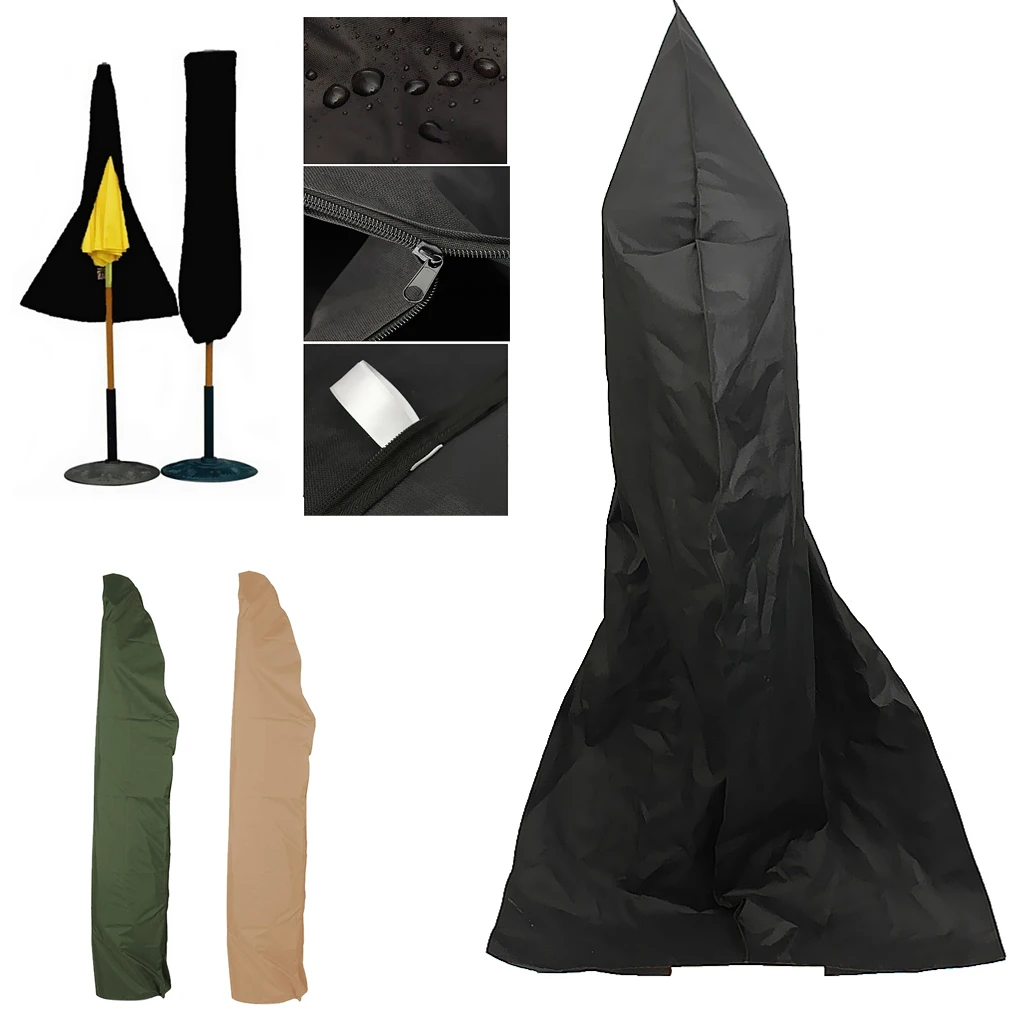 Garden Parasol Cover Waterproof Protector Umbrella Patio Cover Black 280cm