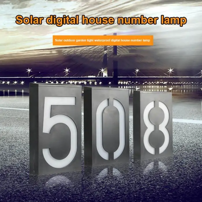 Sinal de Luz Endereço da Porta do Hotel Energia Solar Casa Placa Número Dígitos Novo Led 9 Luminárias de parede externas