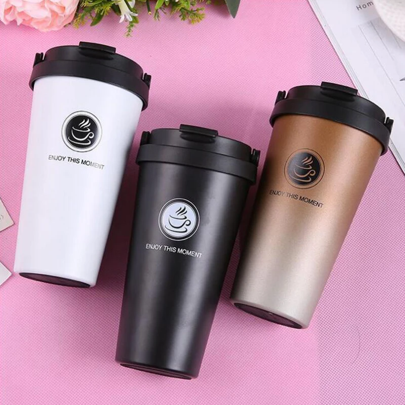

Thermos Mug Coffee tumbler with lid Thermocup Seal vacuum Portable stainless steel flasks Thermo cup for car water bottles 500ml