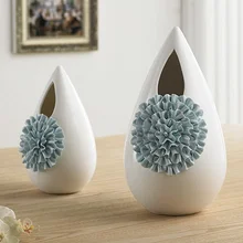 Современная креативная фарфоровая ваза в форме капли воды и керамики для цветов, Декор, Китай, искусство, ремесло, украшение, аксессуары, мебель