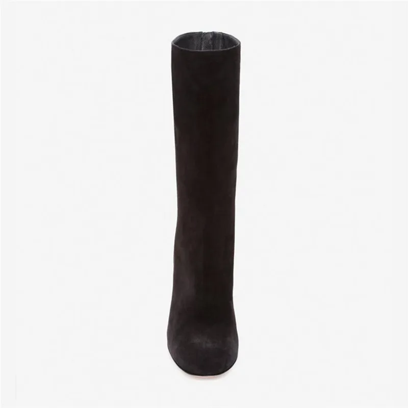 Cheville Black Hauts Botas Noir Mode Feminina Suede Talons Bout Sexy Bottes purple Glissière Courtes Dos Chunky Femmes Rond Nouveau Au Violet wTxHqOT