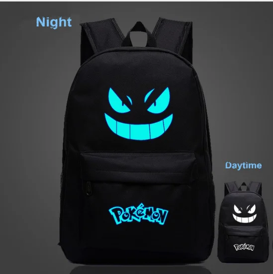 

Pokemon Backpack Luminous Halloween School Bag for Teenagers Girls Boys Cartoon Travel Bags Oxford Mochila