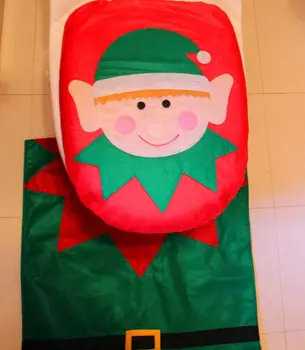 

3pcs/1 Set Christmas Decorations For Home Santa Toilet Seat Cover Rug Bathroom Se Santa Claus Merry Christmas Ornament C053