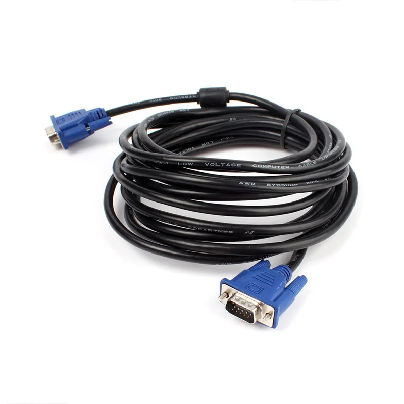 5M 16FT VGA 15 Pin Male To Male 15P Extension Cord Cable For PC Laptop