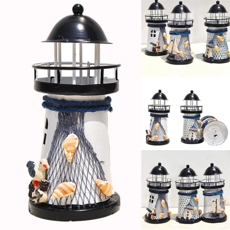 New Creative  14cm Lighthouse Iron Candle Holder Nautical Beach Anchor Decoration Wedding Wear-resistant Durable Easy use  C030104