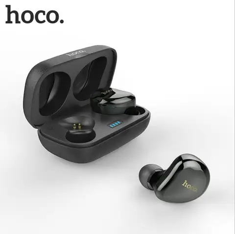 Fone de Ouvido sem Fio Fones de Ouvido Fones de Ouvido com Caixa de Energia Hoco Bluetooth Gêmeos Tws A2dp Avrcp Stereo Som Handsfree com Caixa de Energia 5.0 Csr