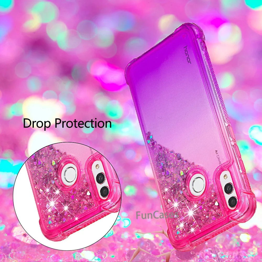 

Liquid Glitter Phone Case For Huawei P Smart 2019 Case Silicone Soft TPU Quicksand BackCover For Coque Huawei Honor 10 Lite Case