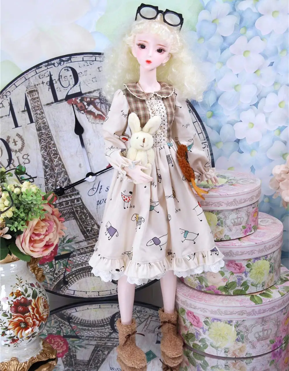 Marshmallow DBS 1/3 BJD имя куклы Зефир механическое соединение тела с макияжем, в том числе волосы, глаза, одежда 62 см Высота девушки, SD - Цвет: Marshmallow