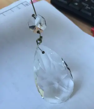 

15pcs/lot 50mm crystal chandelier pendant wtih 14mm octagon beads with Bronze metal connectors