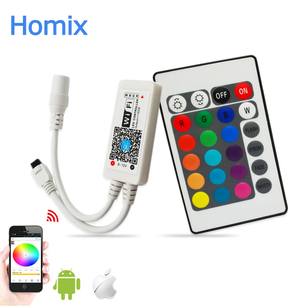 Homixs DC5 28V Mini WIFI LED RGB RGBW контроллер с DC Female от iOS Android APPSmartphone Управление светодиодный