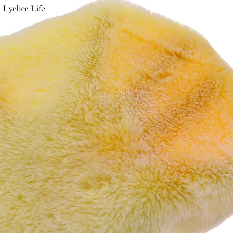 Lychee Life A4 Радуга иммитации мех ткань Синтетический DIY ручной работы Вышивание зимняя одежда украшения Аксессуары