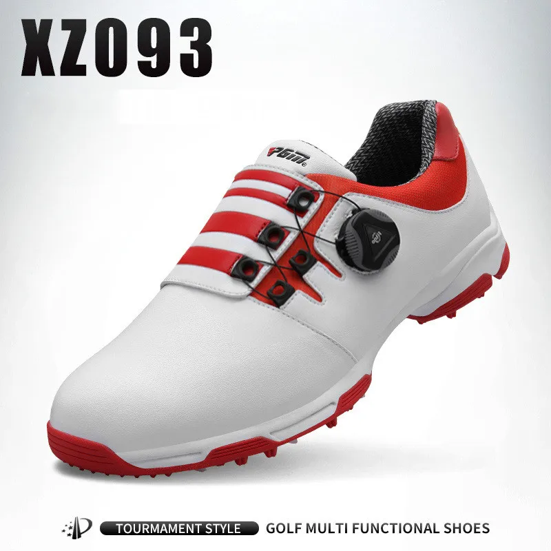 Обувь для гольфа мужские кожаные водонепроницаемые шнурки для кроссовок для занятий спортом ногтей автоматические вращающиеся шипы дышащая обувь для гольфа США 7-10