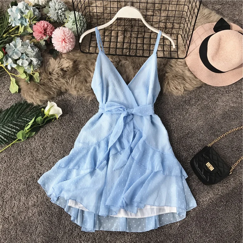 Женское пляжное платье ALPHALMODA Пляжное Платье с открытой спиной и поясом для