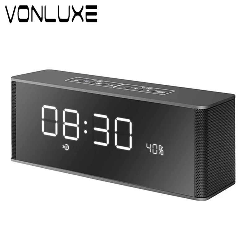 Portable Bluetooth Speaker 10W Kalonki with LED Display FM Radio Alarm Clock Mic HIFI Mini Wireless Stereo Soundbar for Computer (1)
