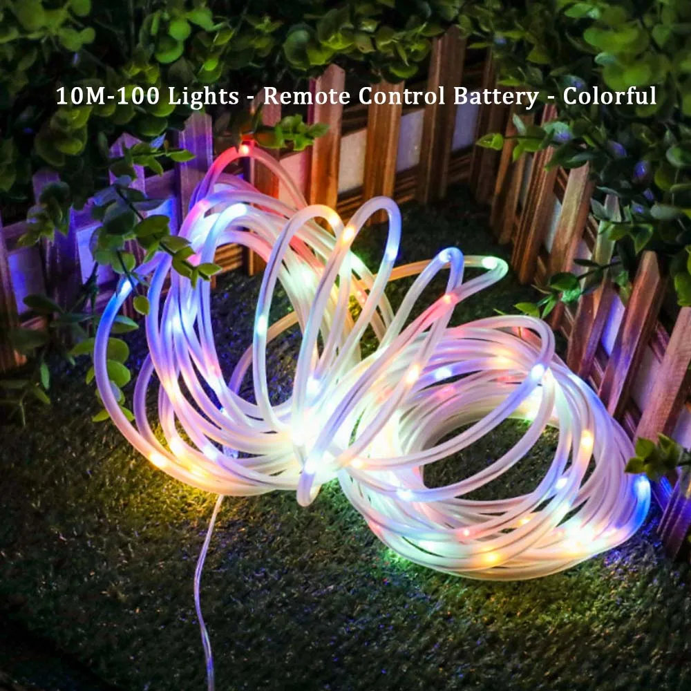 Ламповый светильник светодиодный теплый белый цвет наружный Светильник Солнечный медный декоративный светильник USB шланг садовый фонарь - Испускаемый цвет: 10M-battery-colorful