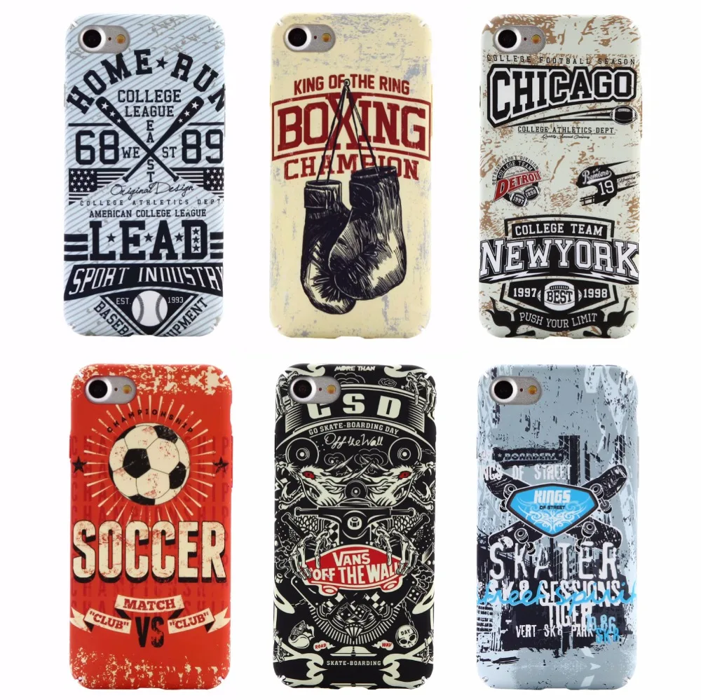 Cool Sport soccer Stree Style case for iPhone 6 6s Plus X case Retro Luminous Frosted Hard phone