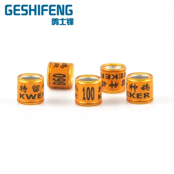 

Aluminum core with plastic coat racing pigeon ring