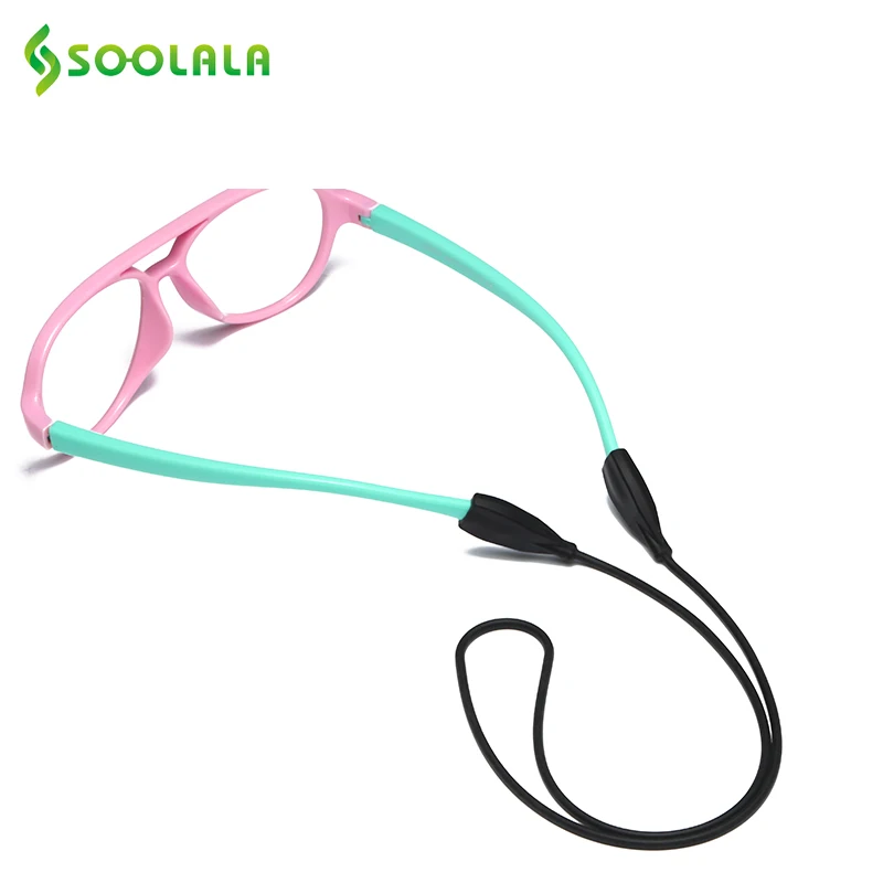SOOLALA 3 шт./лот Противоскользящие силиконовые спортивные очки веревка цепочка для очков для чтения шея держатель ремень солнцезащитные очки аксессуары