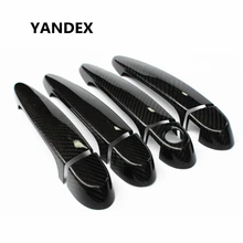YANDEX Real carbon fiber exterior decorative car door handle cover With LED Hole Trim for BMW X1 E84
