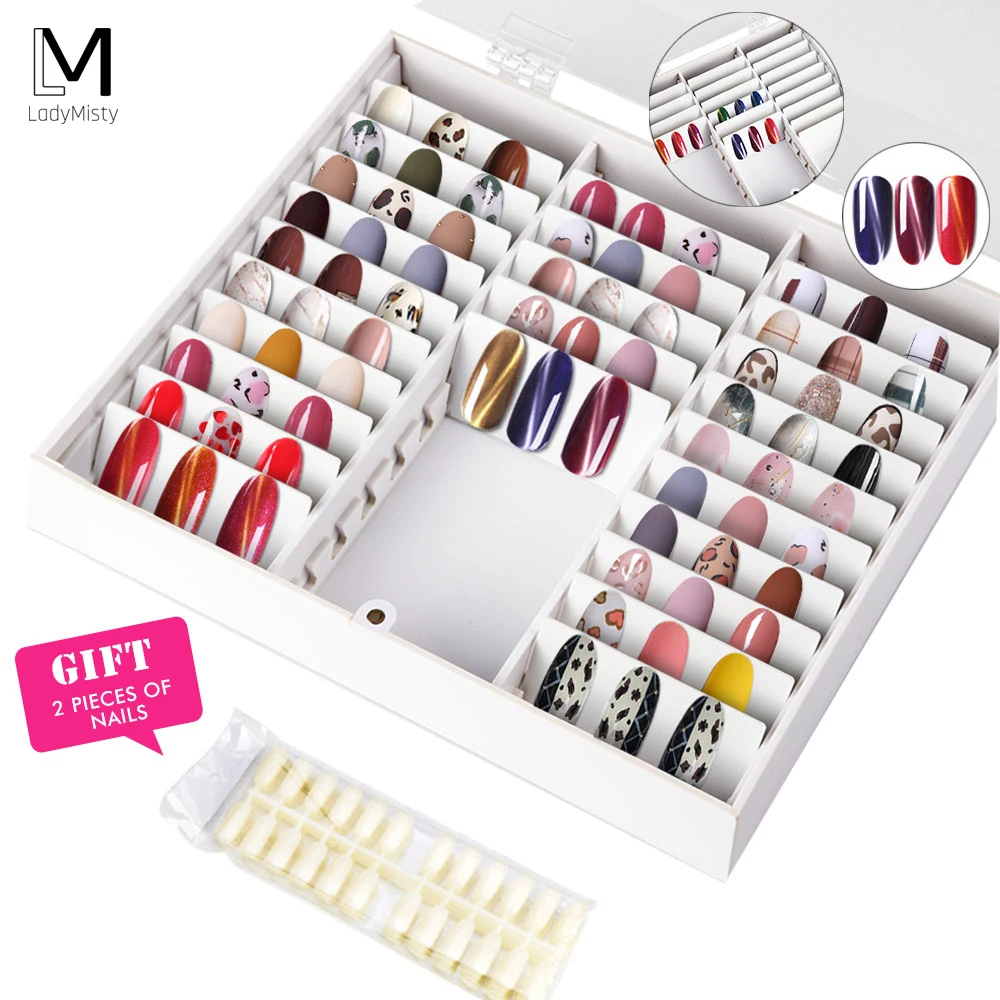 Nail Storage Box Fake Nail Tips Color Display Holder Nail Decoration Storage Box for Nail Art Decoration Container Display