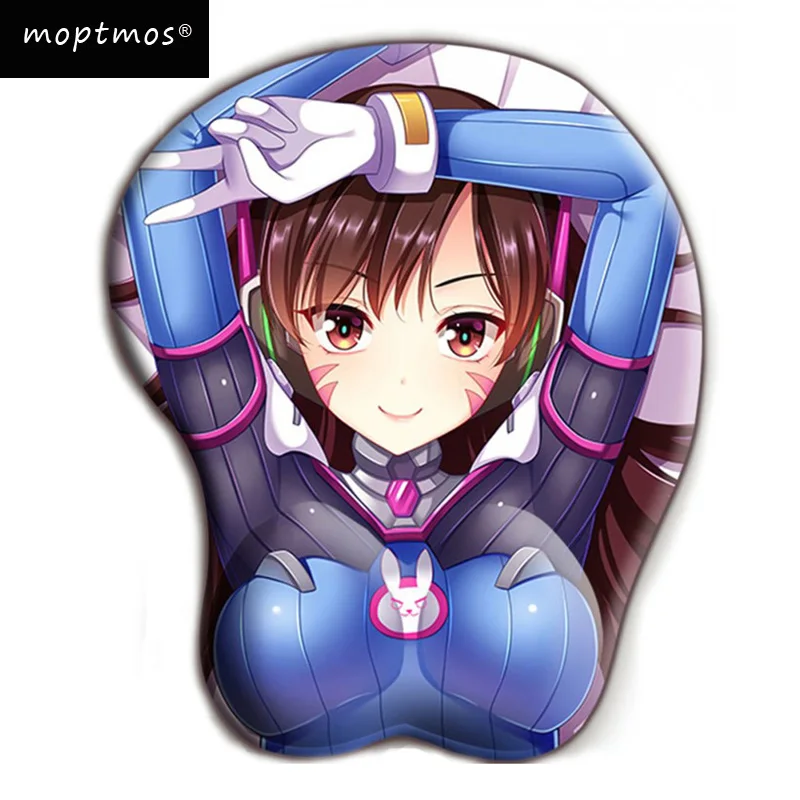 Пикантные груди мягкий в стиле хип кремния 3D Мышь Pad OW D.VA игровой коврик для