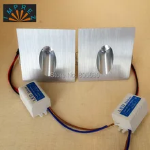 20 шт./лот светодиодный 1 Вт Светодиодный настенный светильник светодиодный светильник для лестниц задний светильник уличный светильник алюминиевый серебристый корпус