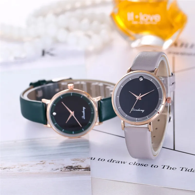 Fashion Women's Watches lady dress watch Leather Band Analog Quartz Round Wrist Watch Bracelet clock Female Reloj mujer M21 (3)