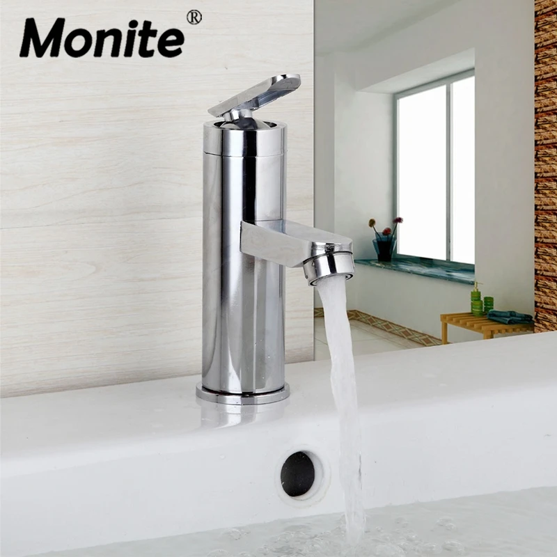 

Bathroom Basin Faucet Contemporary Chrome Ceramic Plate Spool Hot Cold Water Mixer Excellent Basin Faucet