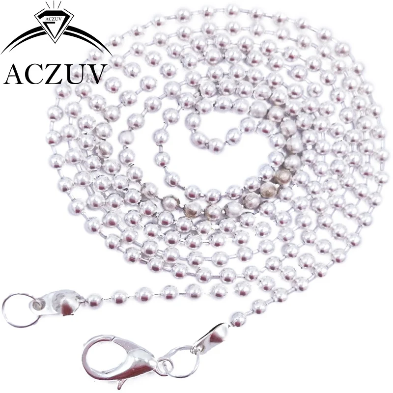 

100pcs Silver Plated 2.4mm Bead Chains 40cm to 80cm Metal Ball Chain Necklace with 12mm Lobster Clasp BBC011