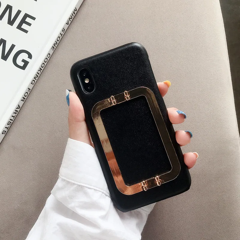 

Kickstand Metallic Bracket Coque for iPhone 7 Plus Phone Case for Iphone Xr X 6 8 6S Plus Xs Max Luxury PU Leather Back Cover