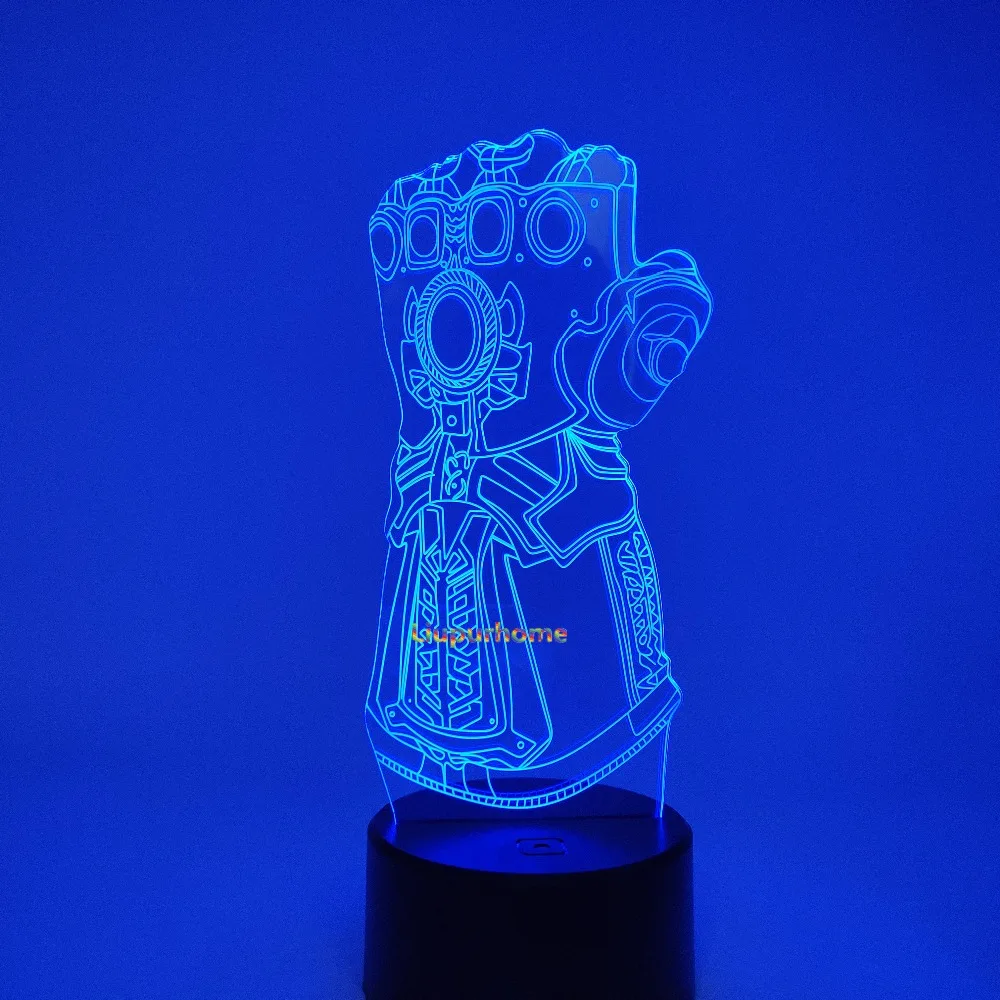 Thanos Infinity Gauntlet перчатки Lampara 3D ночной Светильник s Мстители Бесконечность войны светодиодный светильник Новинка креативный настольная лампа