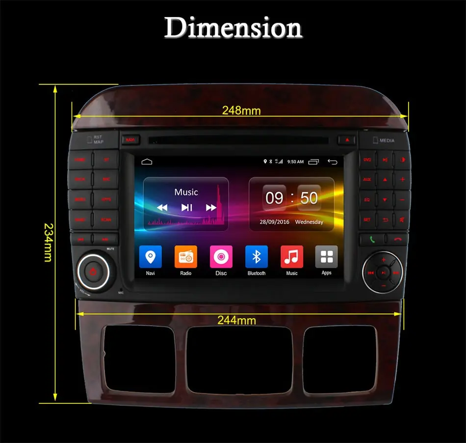 Discount Ownice C500 Android 6.0 Octa Core Car DVD Player for Mercedes S Class W220 S280 S320 S350 S400 S420 S430 GPS Navi Radio wifi 4G 24