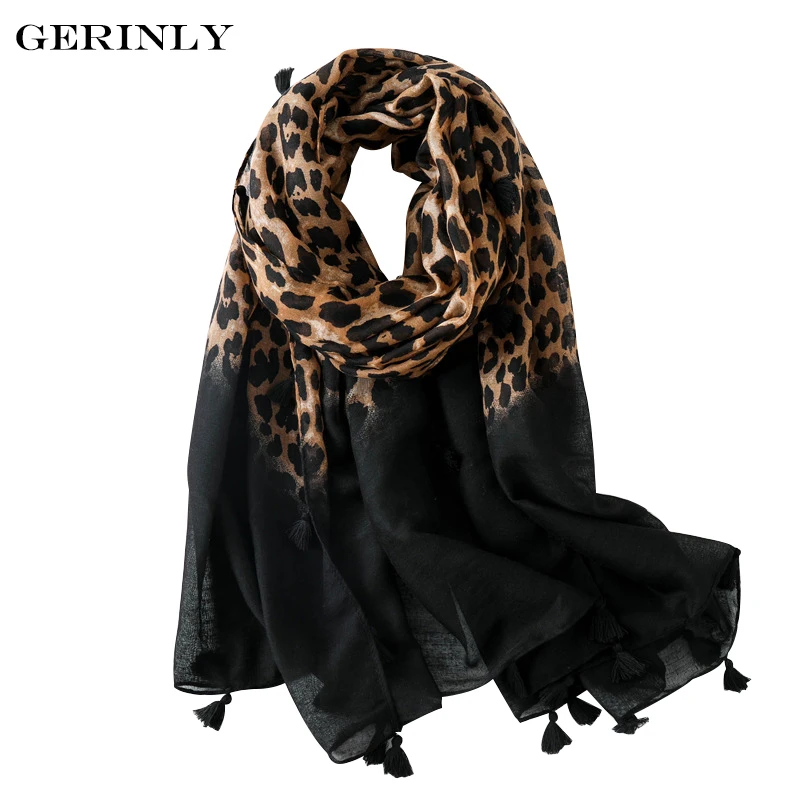 Sexy Leopard Print Scarf Women Luxury Designer Long Scarves and Shawls