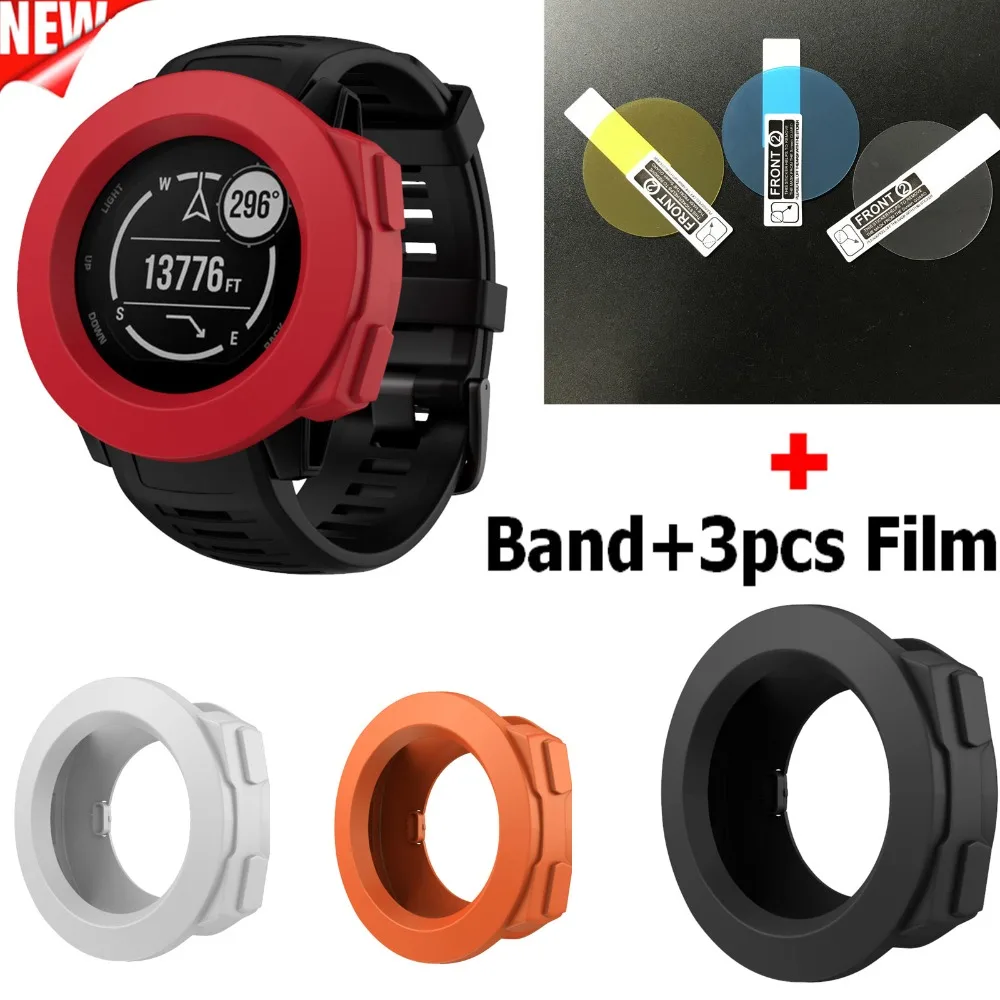 2 в 1 COMLYO ремешок для часов чехол Garmin instinct Обложка силиконовая рамка бампер