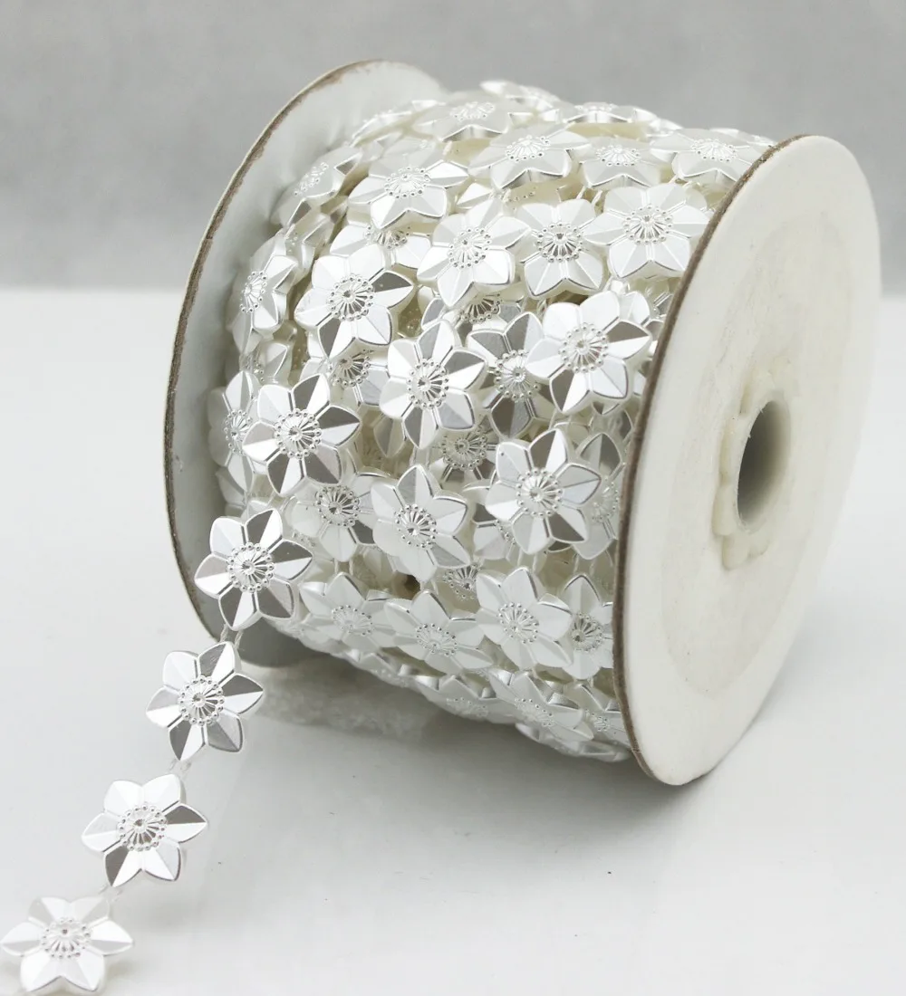 

15mm white star Pearl Chain Sewing Trims Cake Decoration LZ190