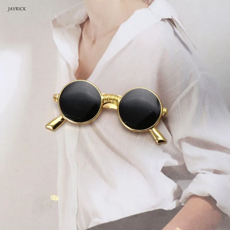 

Mini sunglasses brooch unisex fashion popular party suit shirt decoration alloy pin cartoon Enamel Lapel glasses pin